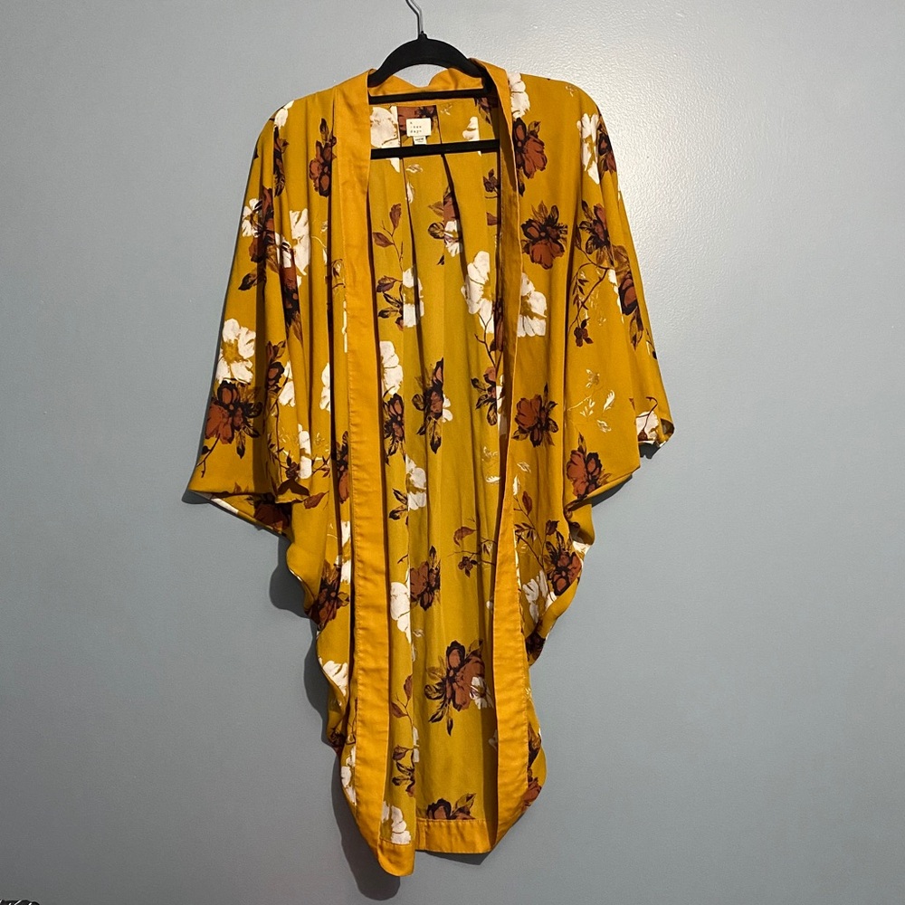 A New Day Yellow Floral Kimono